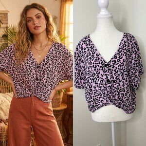Leith Animal Print Dolman Print Top XL
